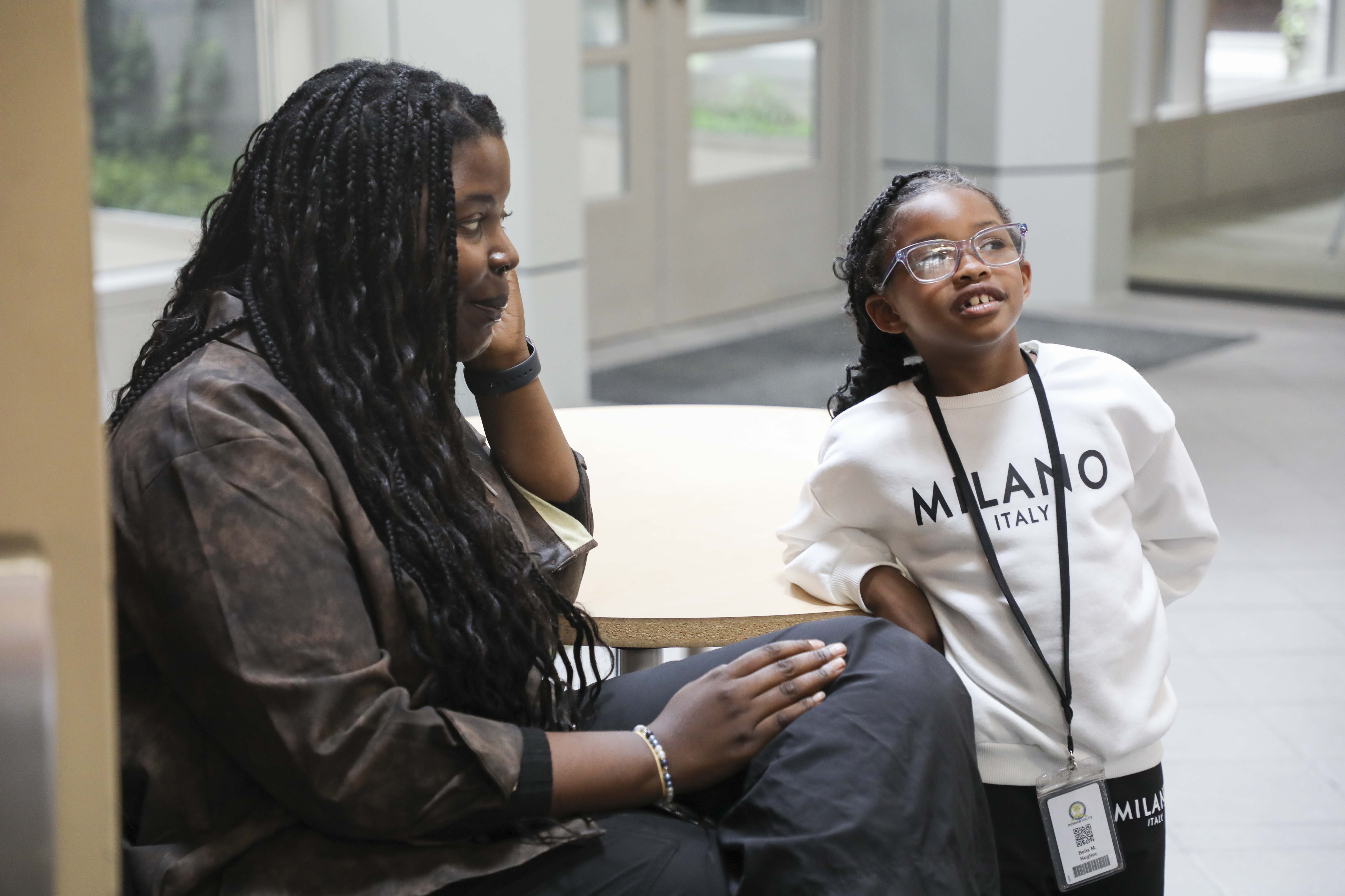 student and young girl