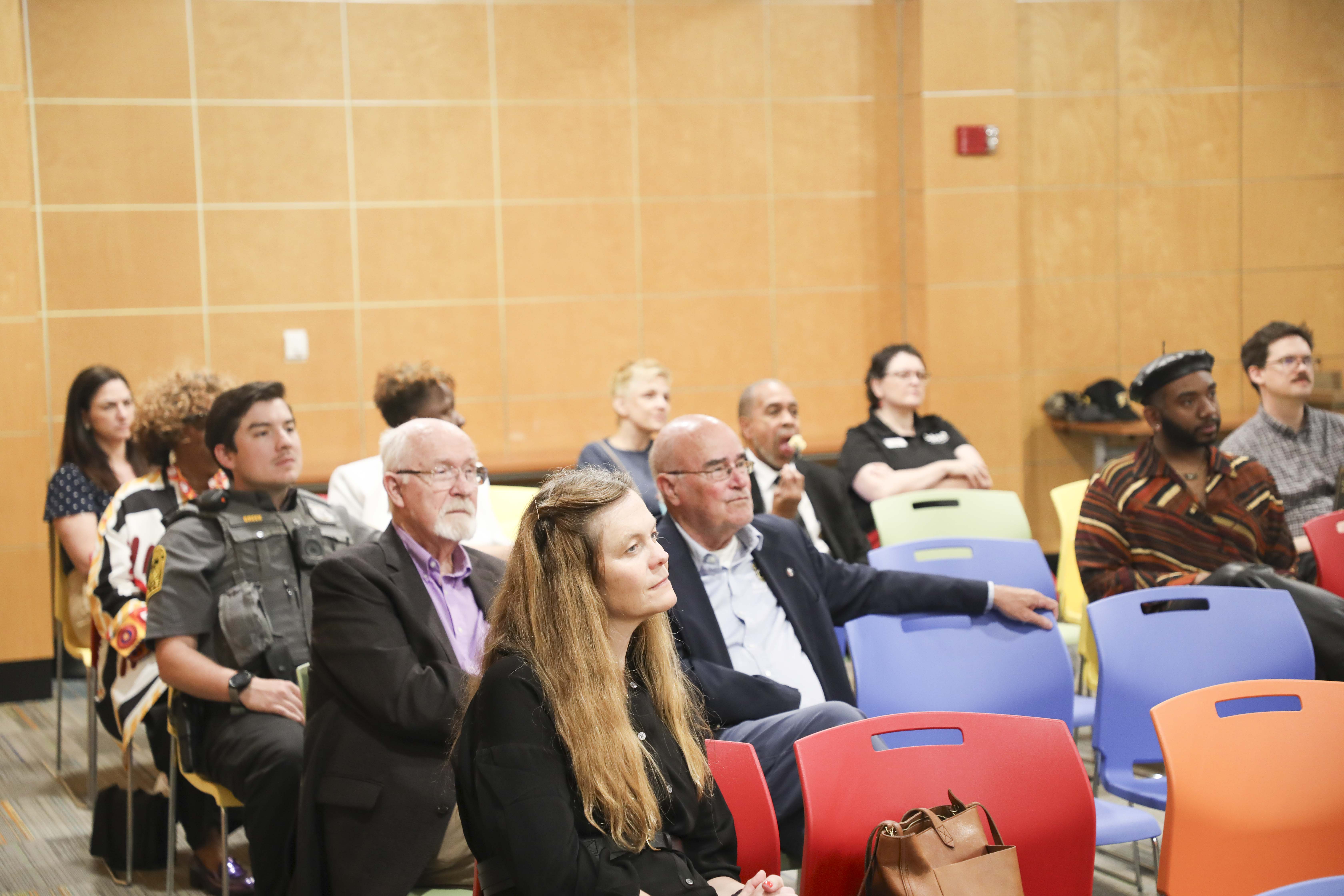 crowd of people sitting
