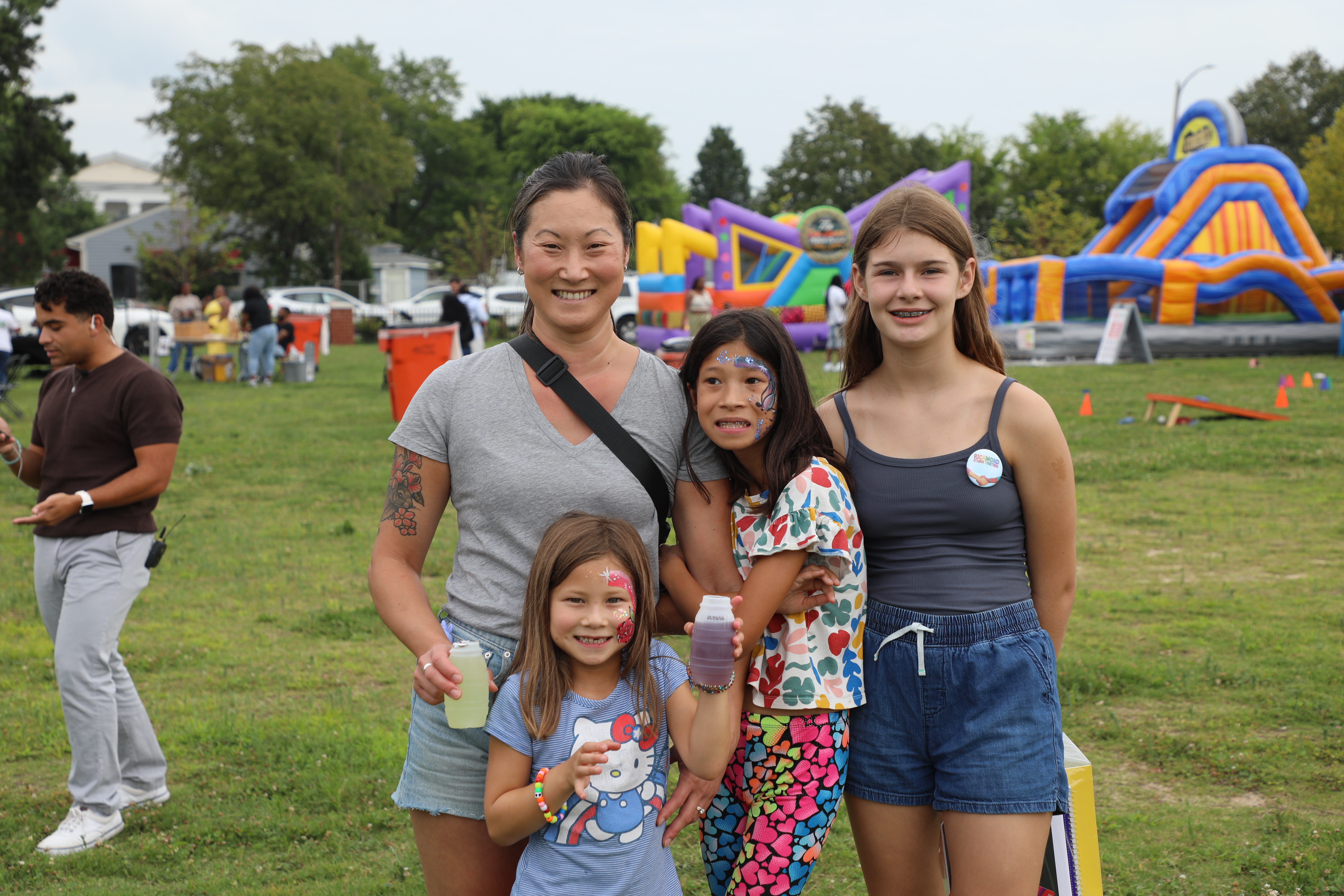 A group photo of a women with children