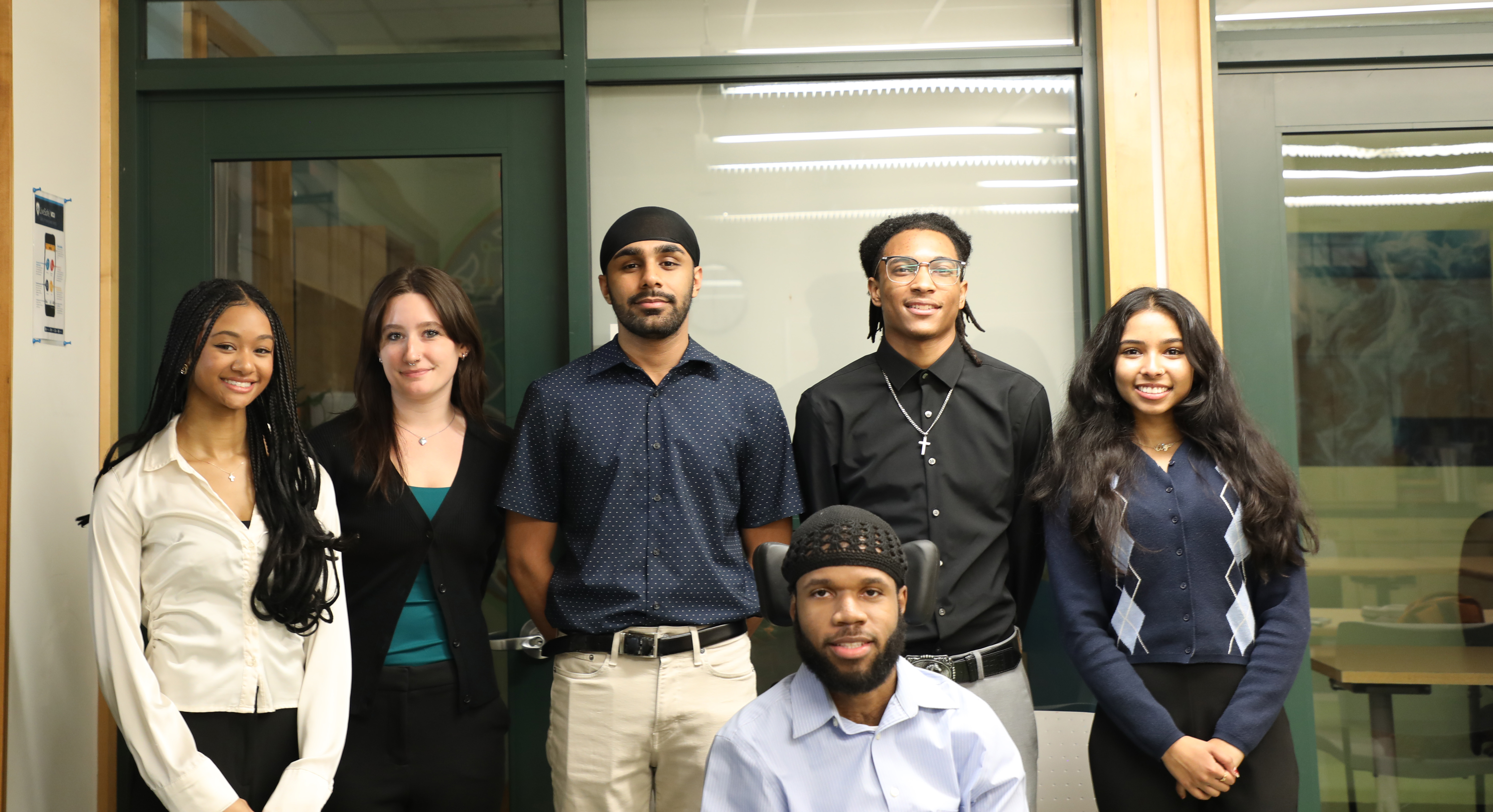 A group of students smiling